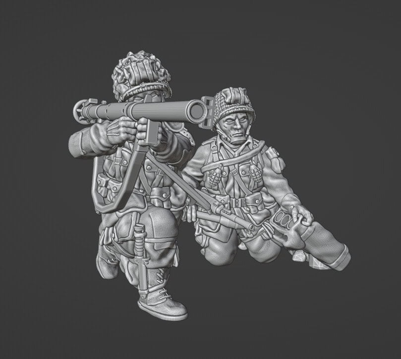 Colonel Muller Miniatures US Paratroopers Bazooka Team firing 28mm