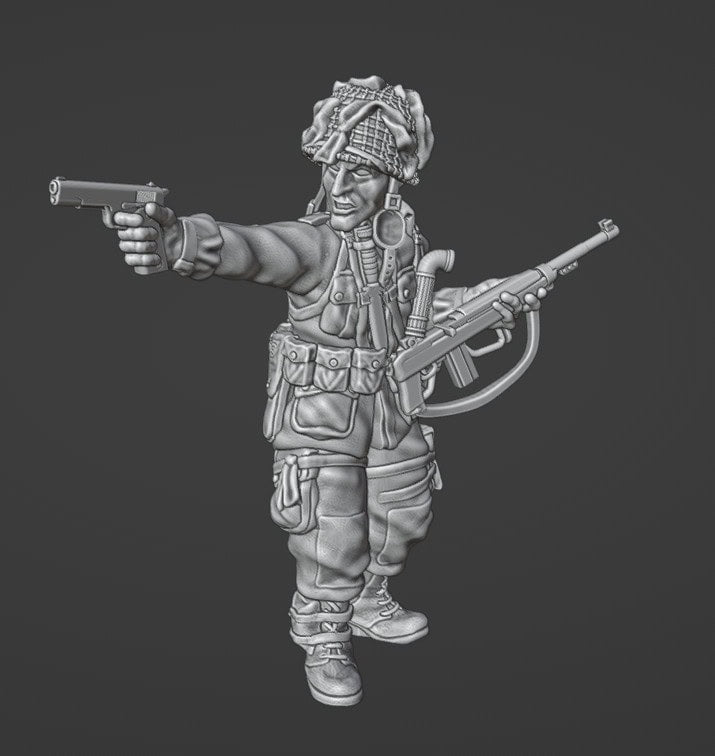 Colonel Muller Miniatures US OFFICER with Colt 45 and M2 Carbine 28mm