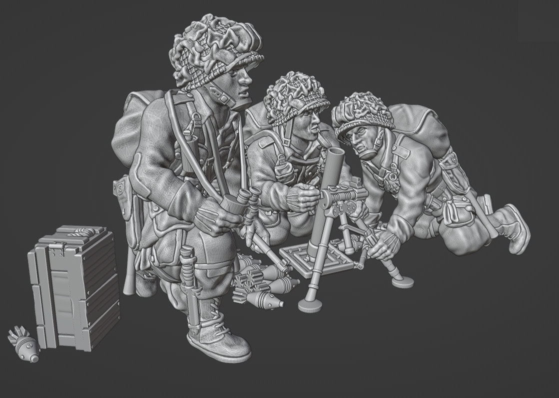 Colonel Muller Miniatures US Paratroopers M2 MORTAR 28mm