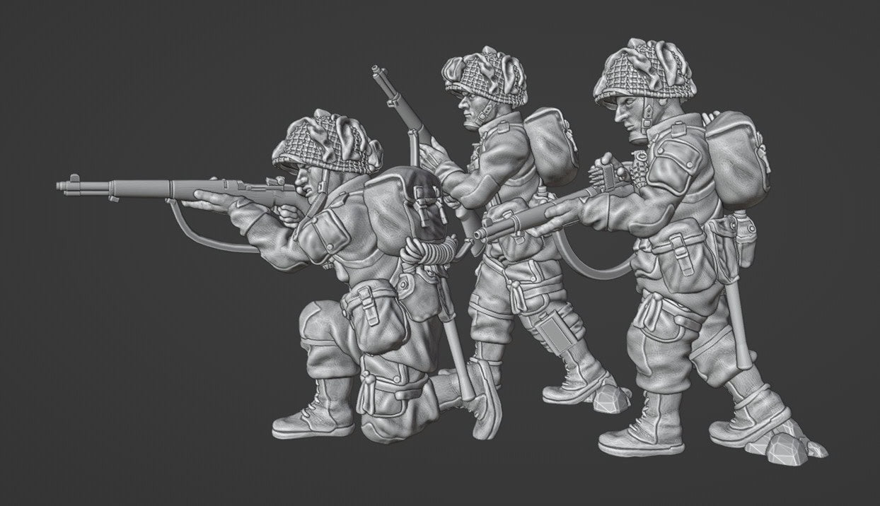 Colonel Muller Miniatures US Paratroopers Rifle Team 4 28mm