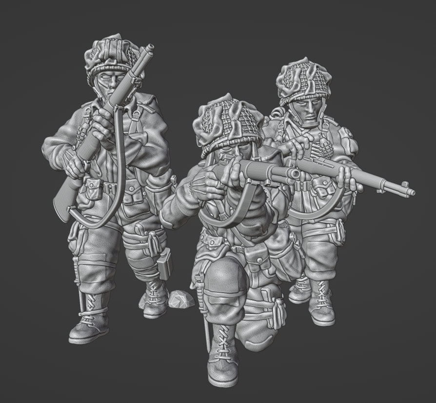 Colonel Muller Miniatures US Paratroopers Rifle Team 4 28mm