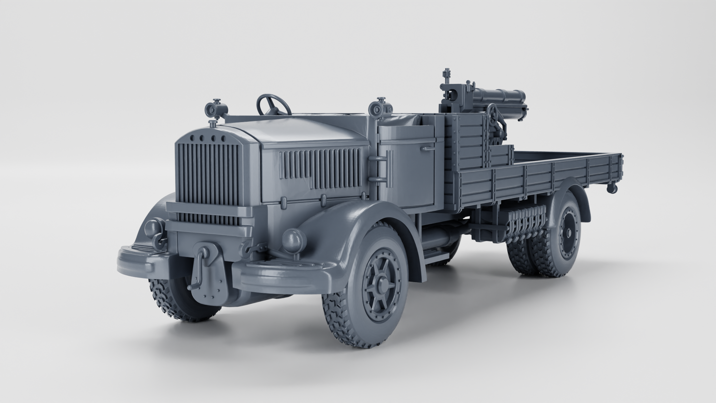 Wargame 3d Autocannone da 100/17 su Lancia 3RO Italy WW2