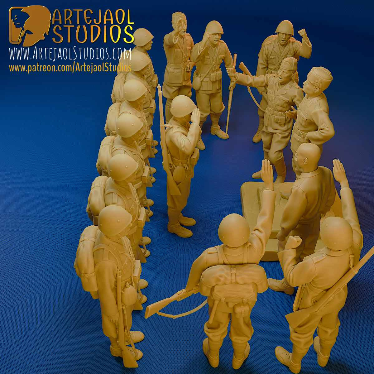 MUSSOLINI and TROOPS ITALY WW2 Artejaol Studios Miniatures