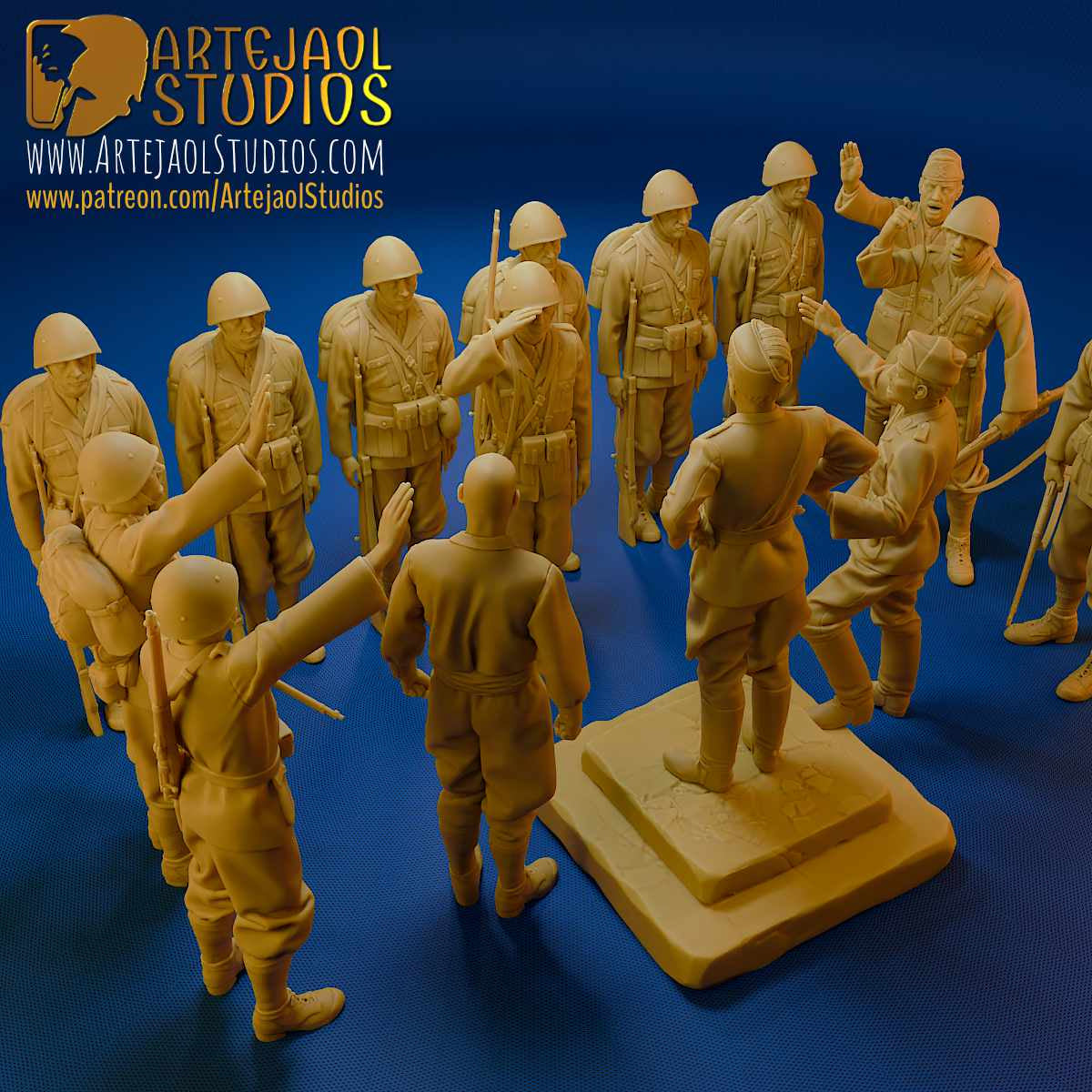 MUSSOLINI and TROOPS ITALY WW2 Artejaol Studios Miniatures