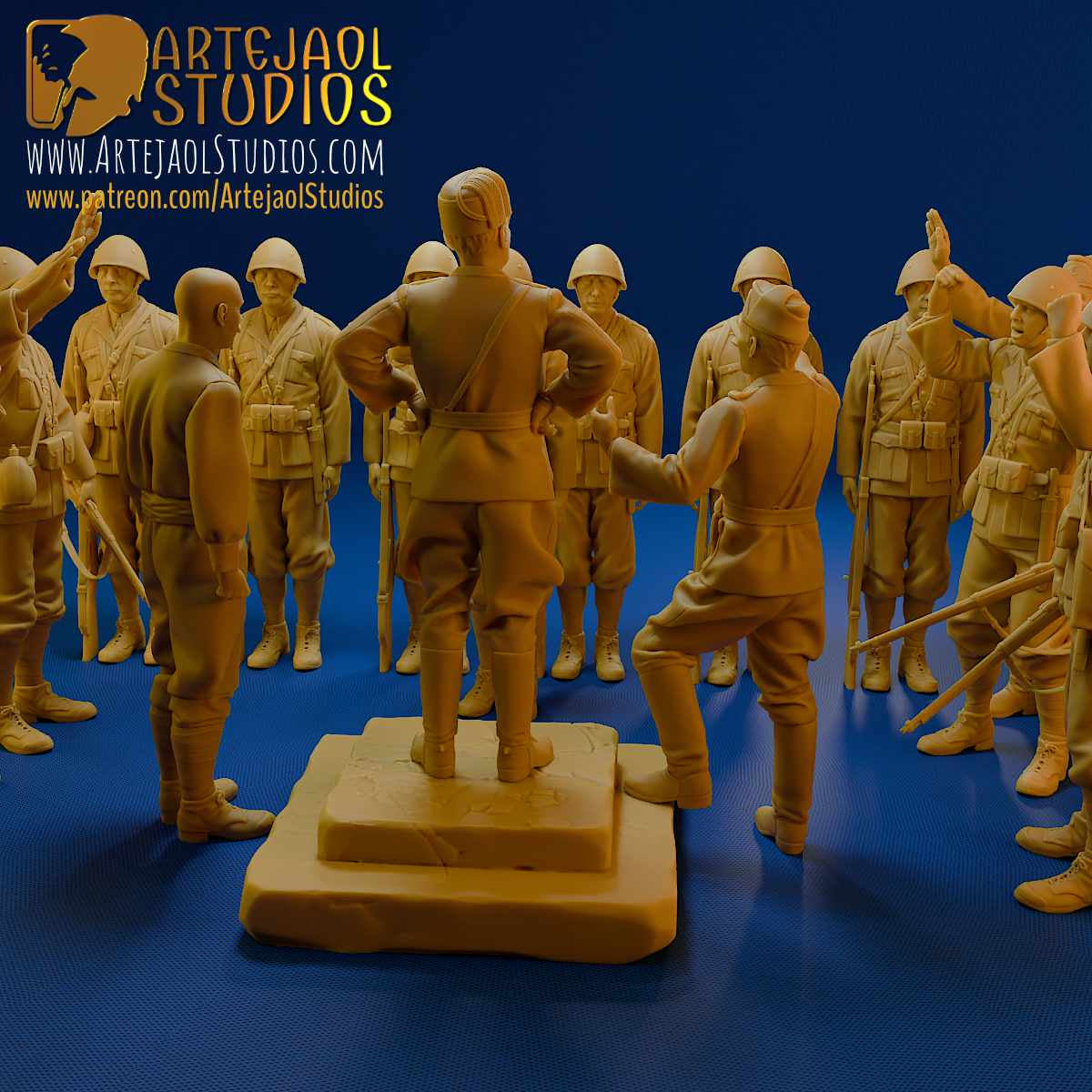MUSSOLINI and TROOPS ITALY WW2 Artejaol Studios Miniatures