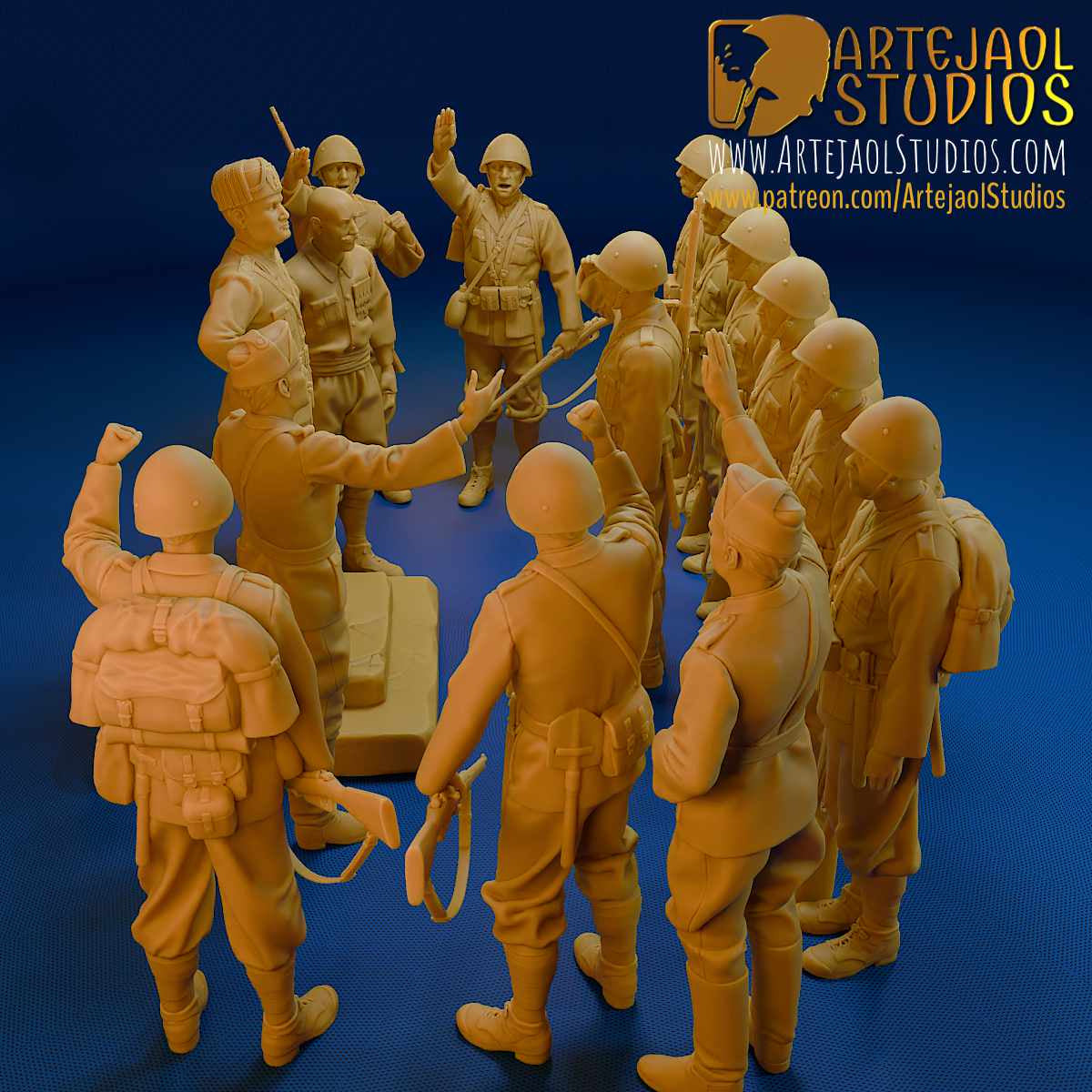 MUSSOLINI and TROOPS ITALY WW2 Artejaol Studios Miniatures