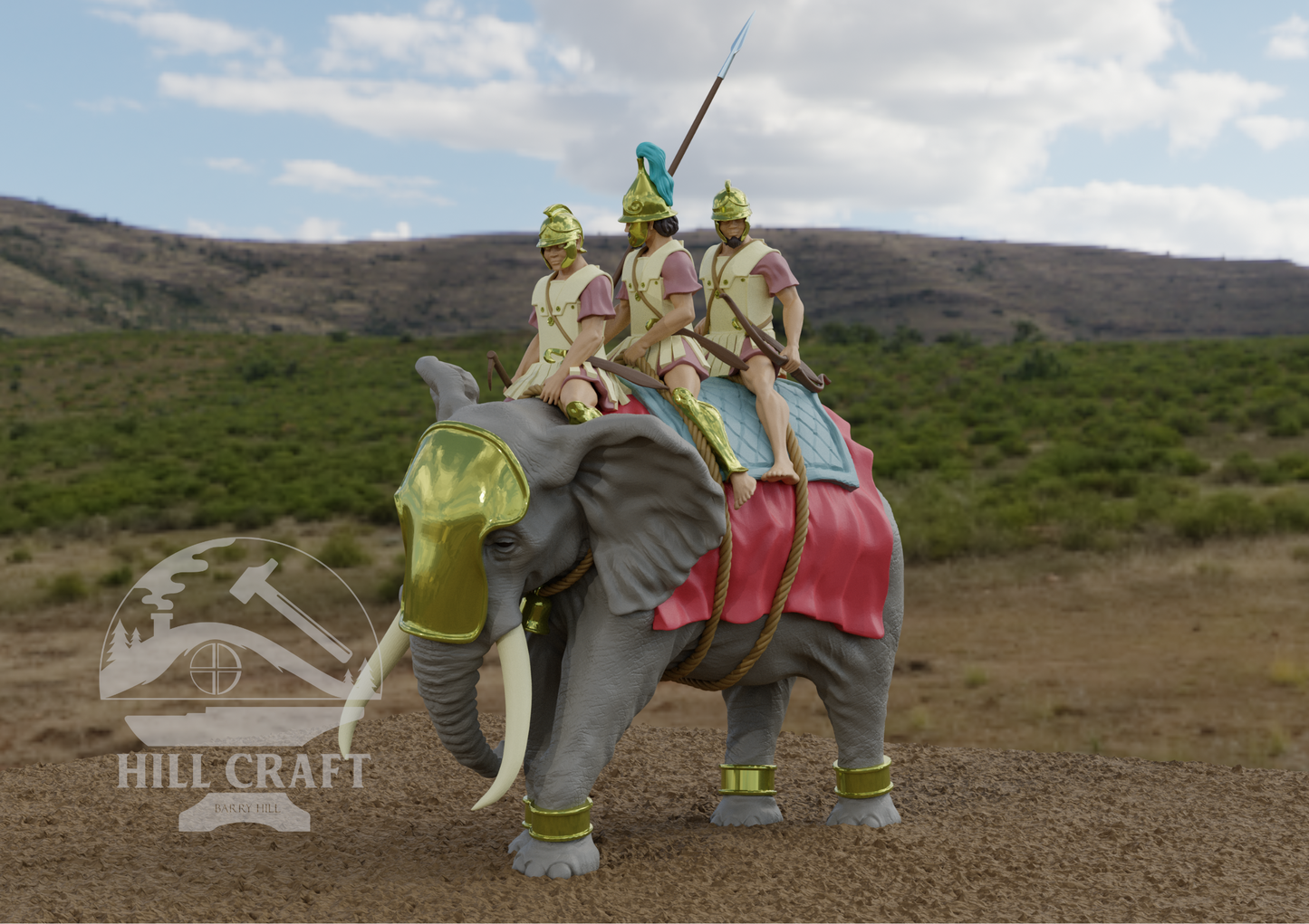 Hill Craft Carthaginian North African War Elephant Pose 1