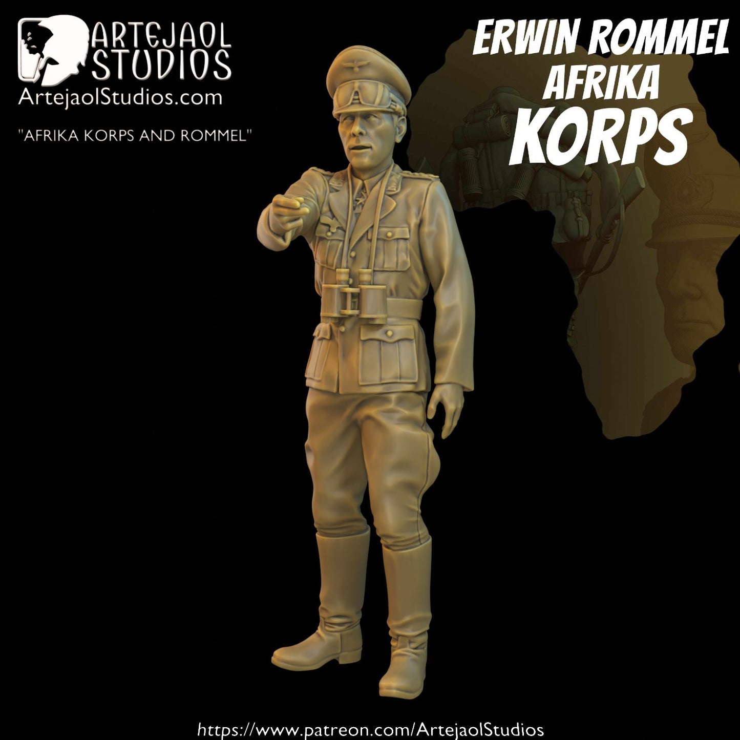 ERWIN ROMMEL AFRICA WW2 Artejaol Studios Miniatures