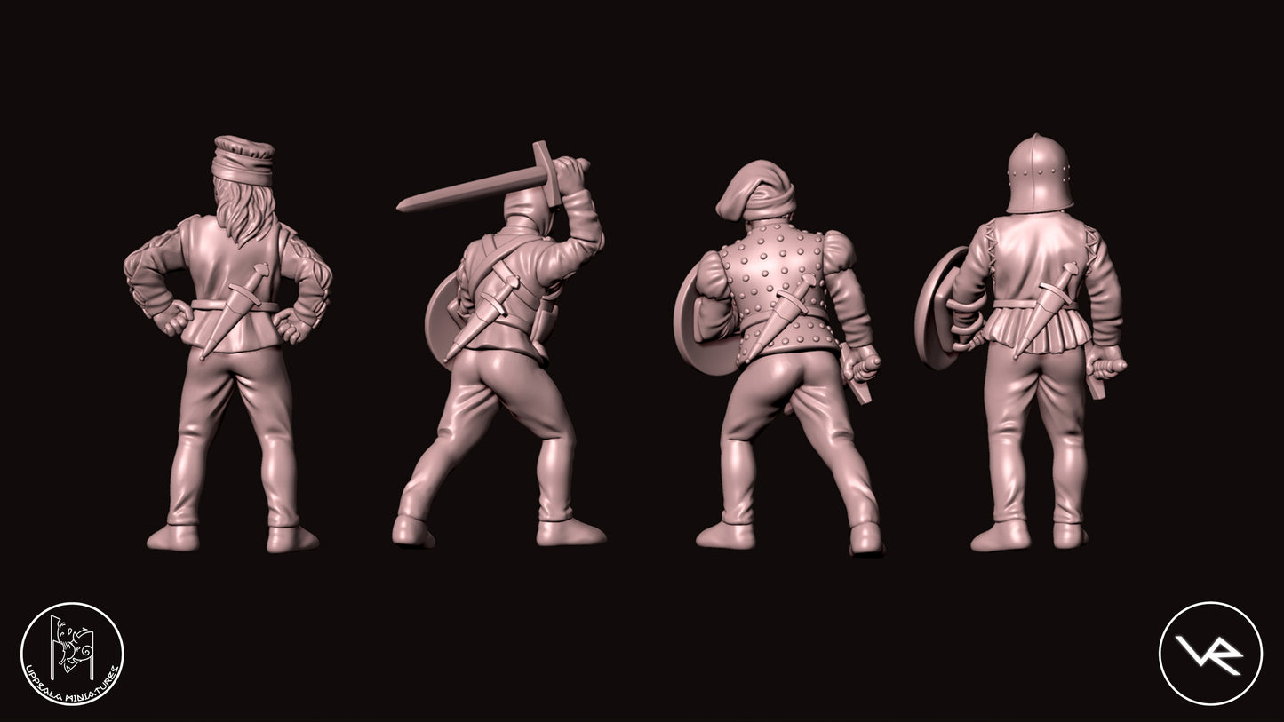 ROTELLIERI COMPAGNIE DI VENTURA 15th CENTURY 28mm_1/72 SET 5