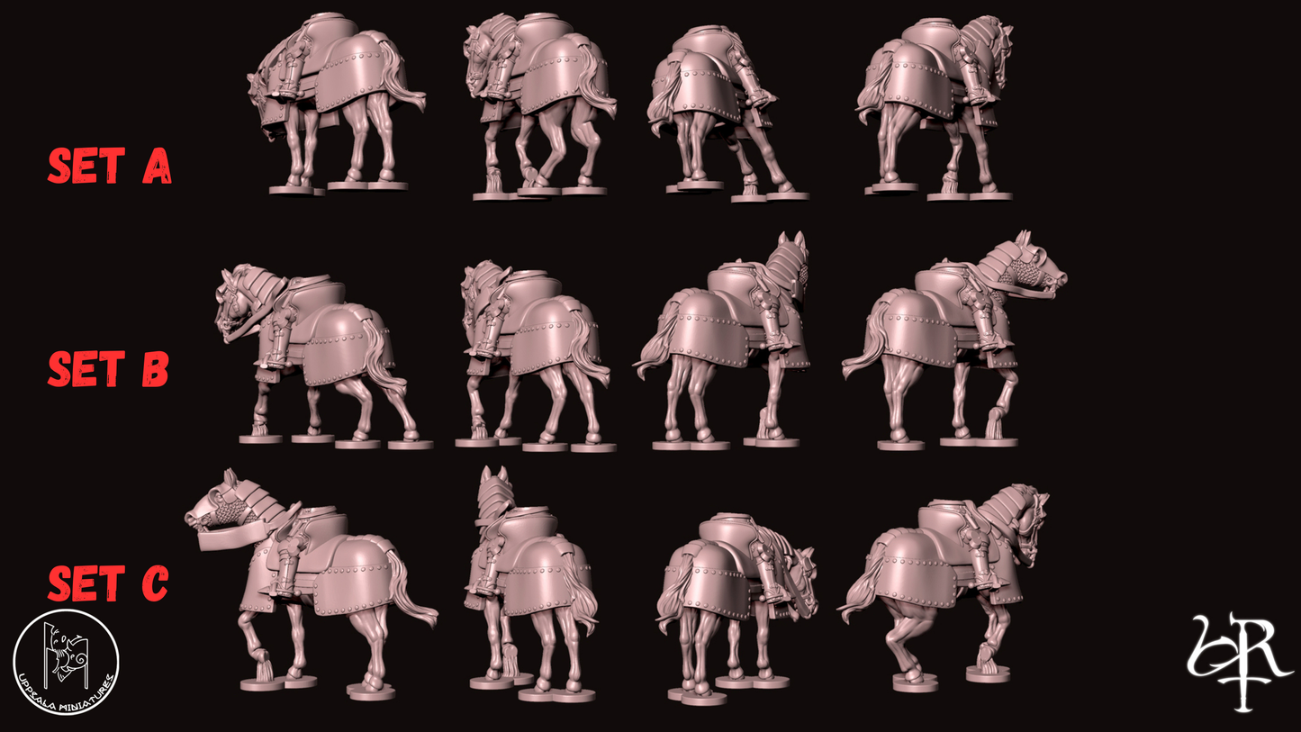 HEAVY CAVALRY TYPE A COMPAGNIE DI VENTURA 15th CENTURY 28mm_1/72 SET A-B-C