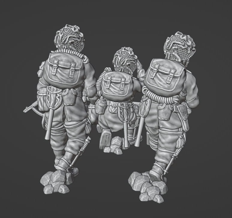 Colonel Muller Miniatures US Paratroopers Rifle Team 3 28mm