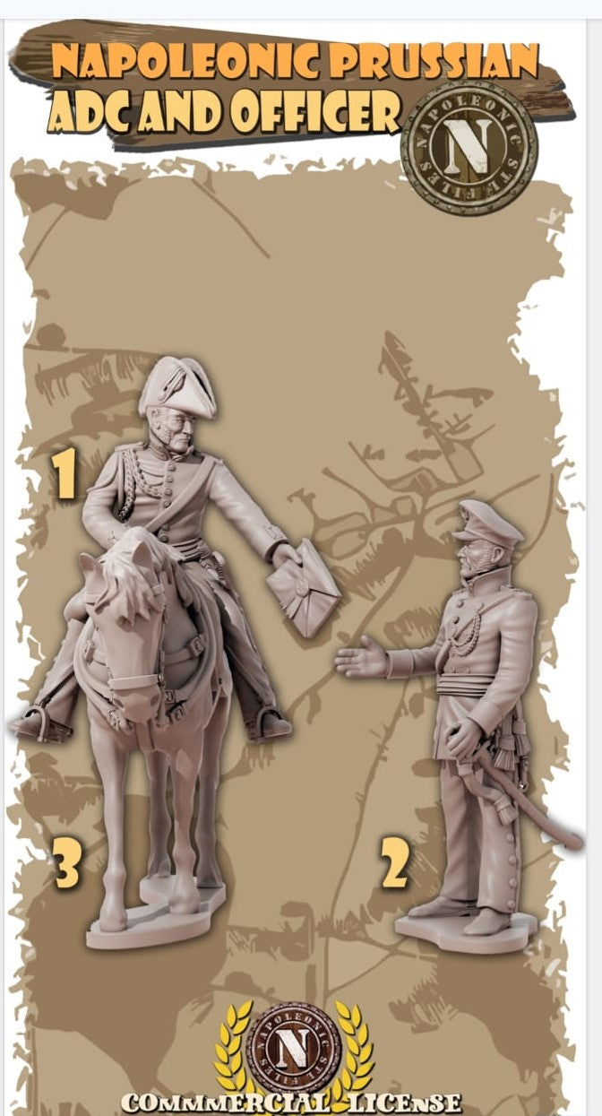 NAPOLEONIC STL FILES ADC AND OFFICER 28mm