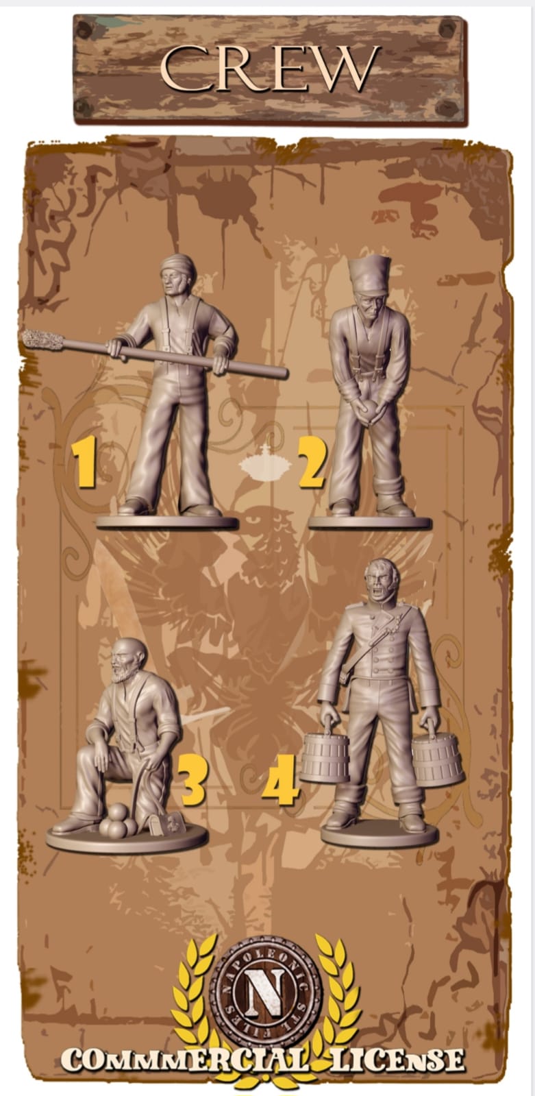NAPOLEONIC STL FILES PRUSSIAN ARTILLERY CREW 28mm
