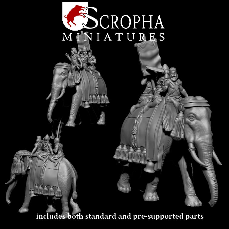 Scropha Miniatures Indian army classical indian elephants 15mm / 28mm