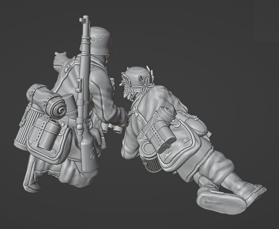 Colonel Muller Miniatures German Fallschirmjager Sniper Team 1 28mm