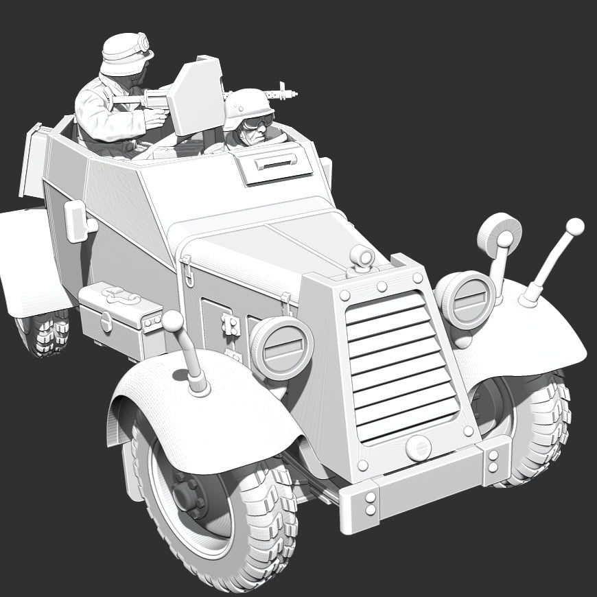JUST SOME MINIATURES KFZ 13 with crew 28mm