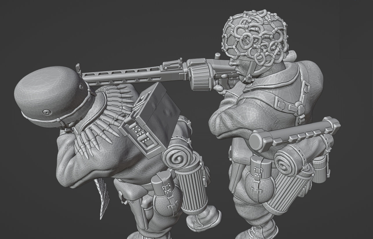 Colonel Muller Miniatures German Fallschirmjager MG42 Team 28mm