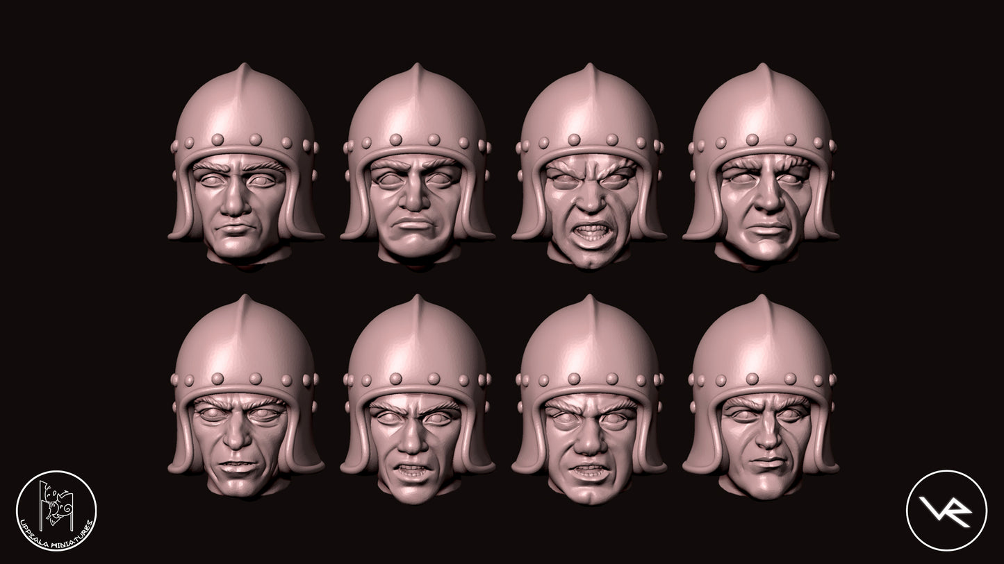 HEADS-TESTE COMPAGNIE DI VENTURA 15th CENTURY 28mm_1/72 SET 8