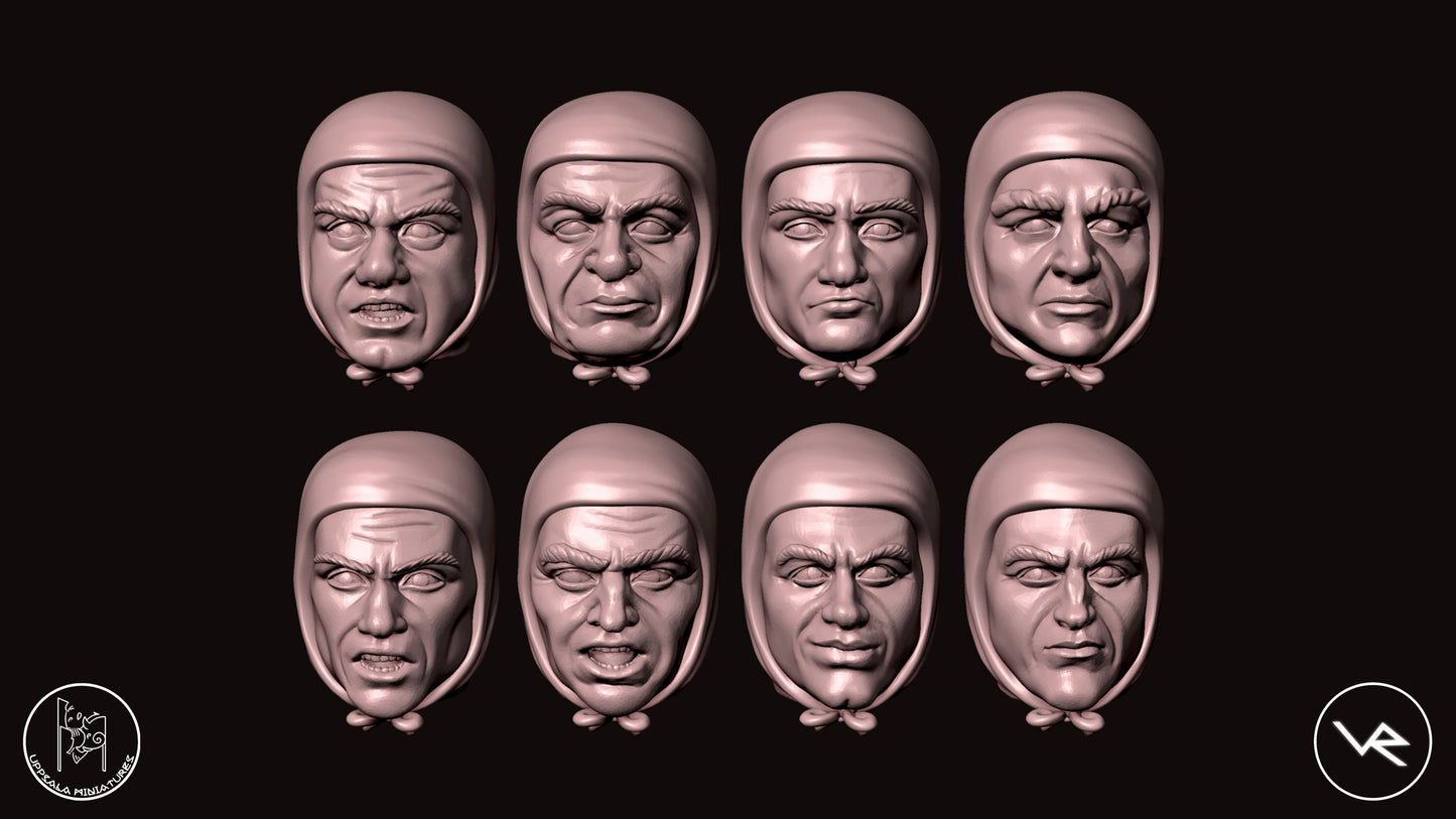 HEADS-TESTE COMPAGNIE DI VENTURA 15th CENTURY 28mm_1/72 SET 1