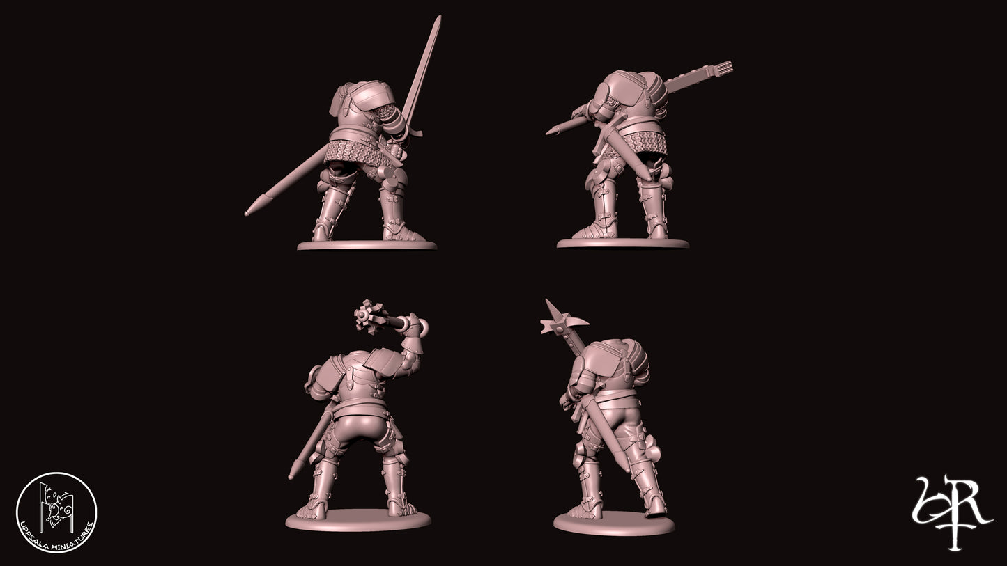 DISMOUNTED FOOT KNIGHTS Set COMPAGNIE DI VENTURA 15th CENTURY   28mm_1/72