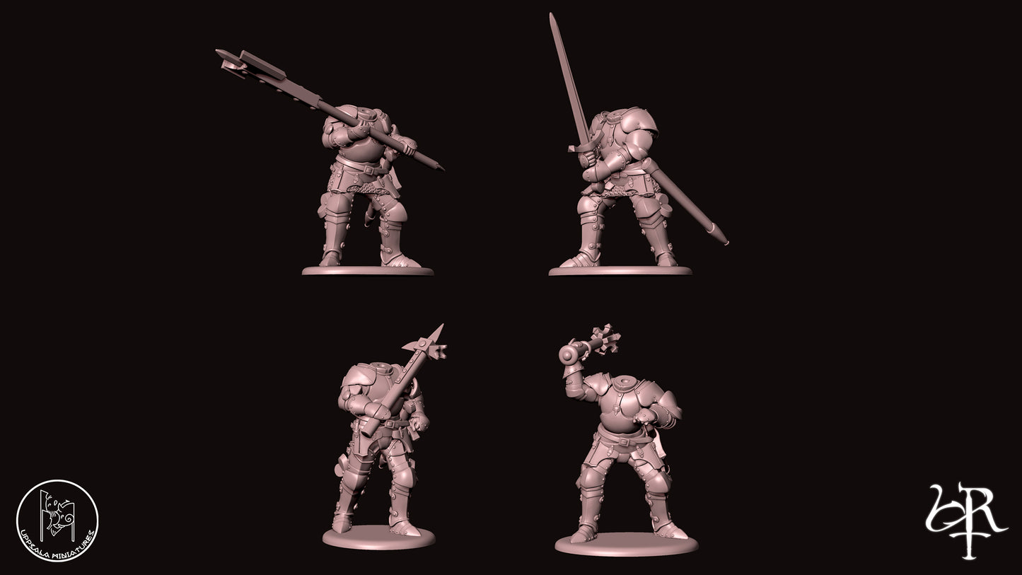 DISMOUNTED FOOT KNIGHTS Set COMPAGNIE DI VENTURA 15th CENTURY   28mm_1/72