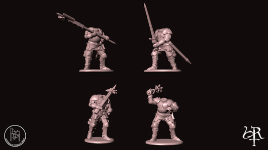 DISMOUNTED FOOT KNIGHTS Set COMPAGNIE DI VENTURA 15th CENTURY   28mm_1/72