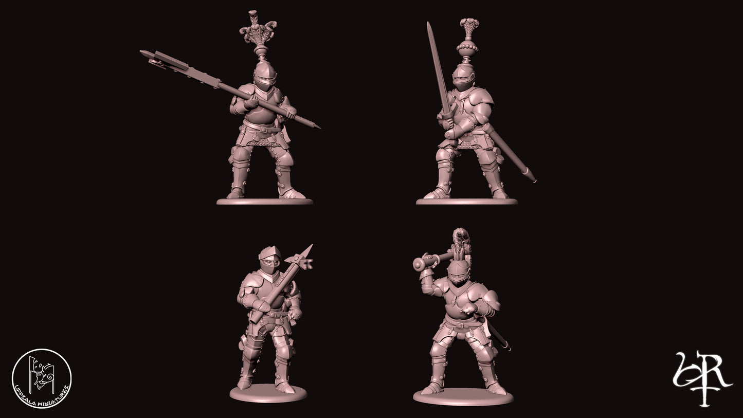 DISMOUNTED FOOT KNIGHTS Set COMPAGNIE DI VENTURA 15th CENTURY   28mm_1/72