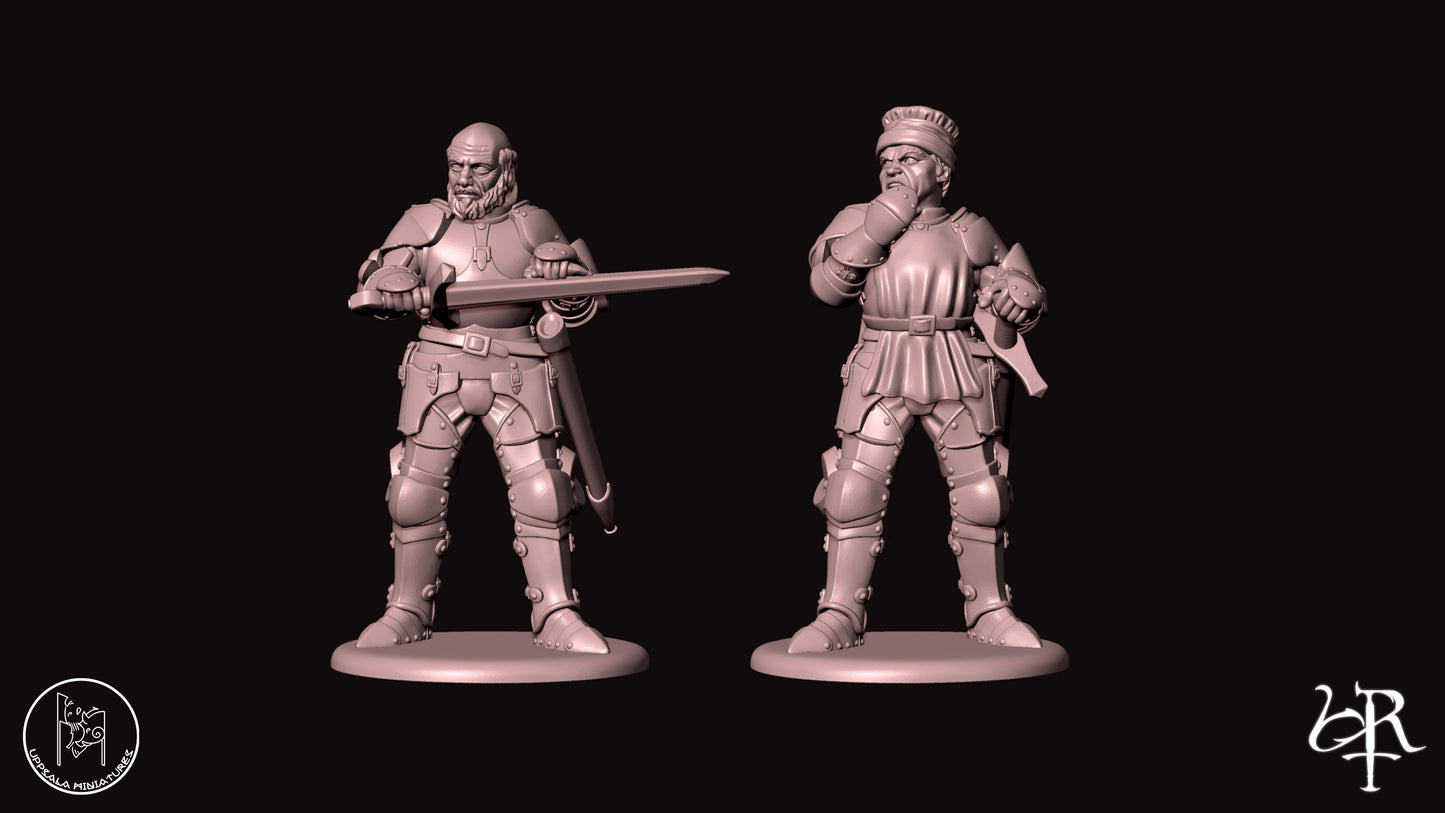 Dismounted Officers/Knights Set COMPAGNIE DI VENTURA 15th CENTURY   28mm_1/72 PATREON