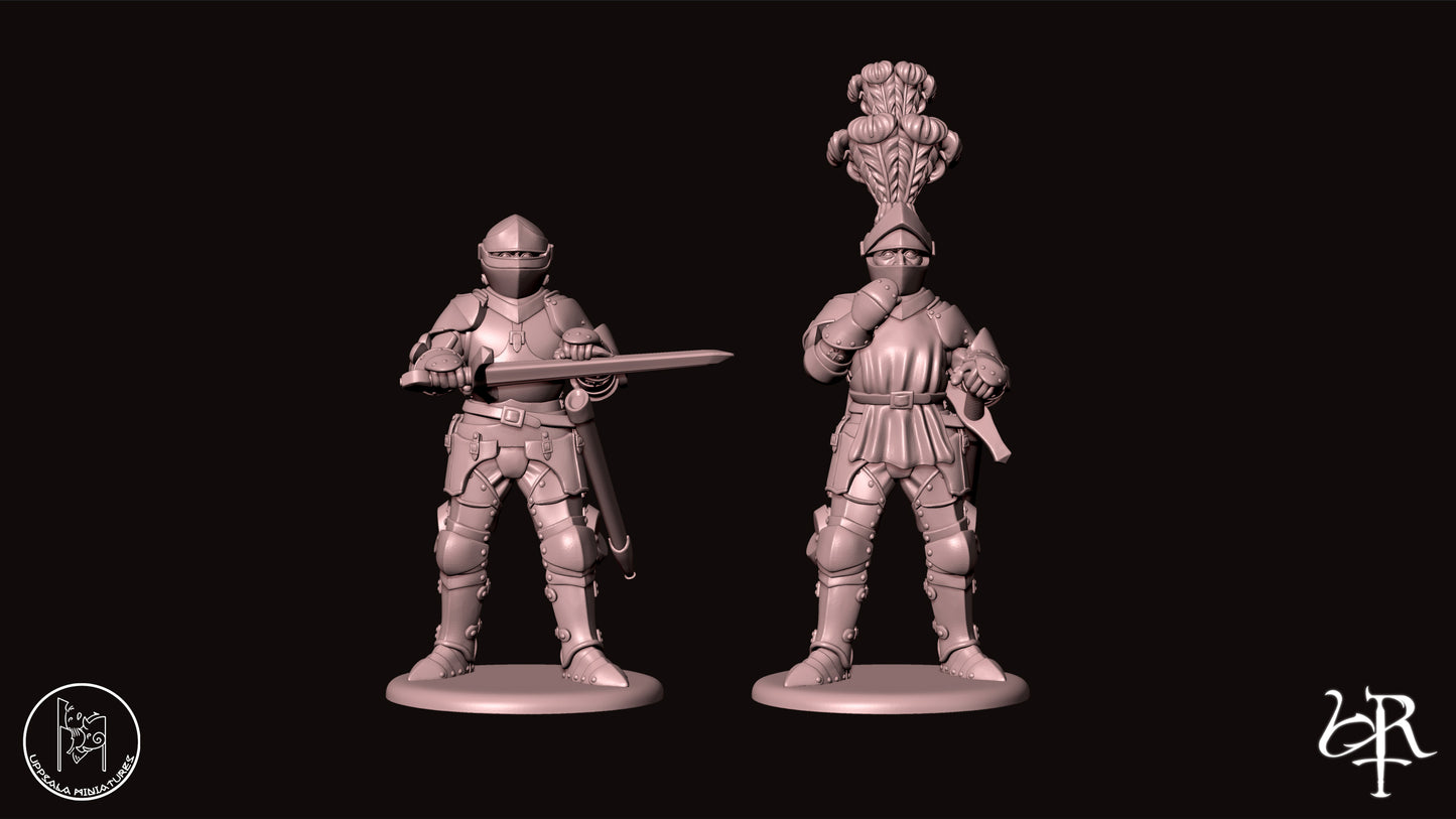 Dismounted Officers/Knights Set COMPAGNIE DI VENTURA 15th CENTURY   28mm_1/72 PATREON