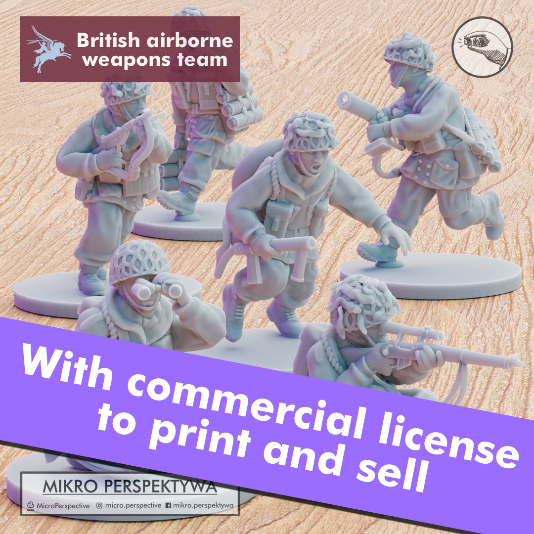 MIKRO PERSPEKTYWA British airborne weapons team  ww2 miniatures 28mm - 1/72