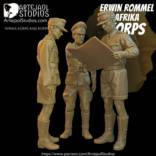ERWIN ROMMEL MINI DIORAMA AFRICA WW2   Artejaol Studios Miniatures