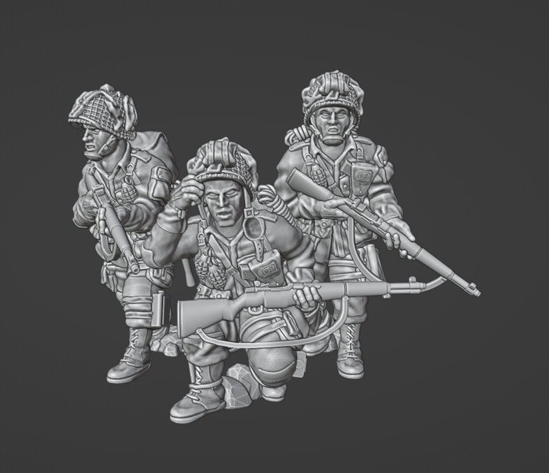 Colonel Muller Miniatures      US Paratroopers Rifle Team 3  28mm