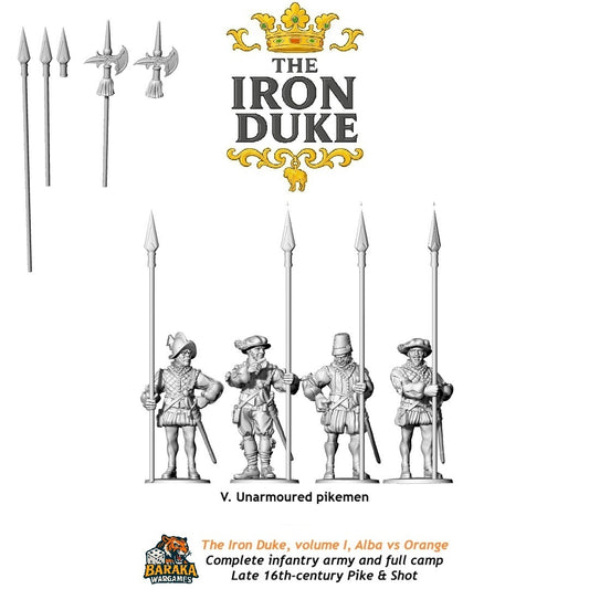 UNARMOURED PIKEMEN  BARAKA WARGAMES 28mm/1.72/15mm