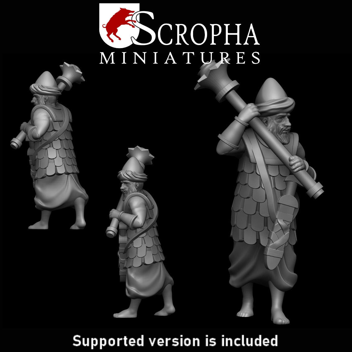 Scropha Miniatures  Indian army  two handed clubmens  15mm  /  28mm