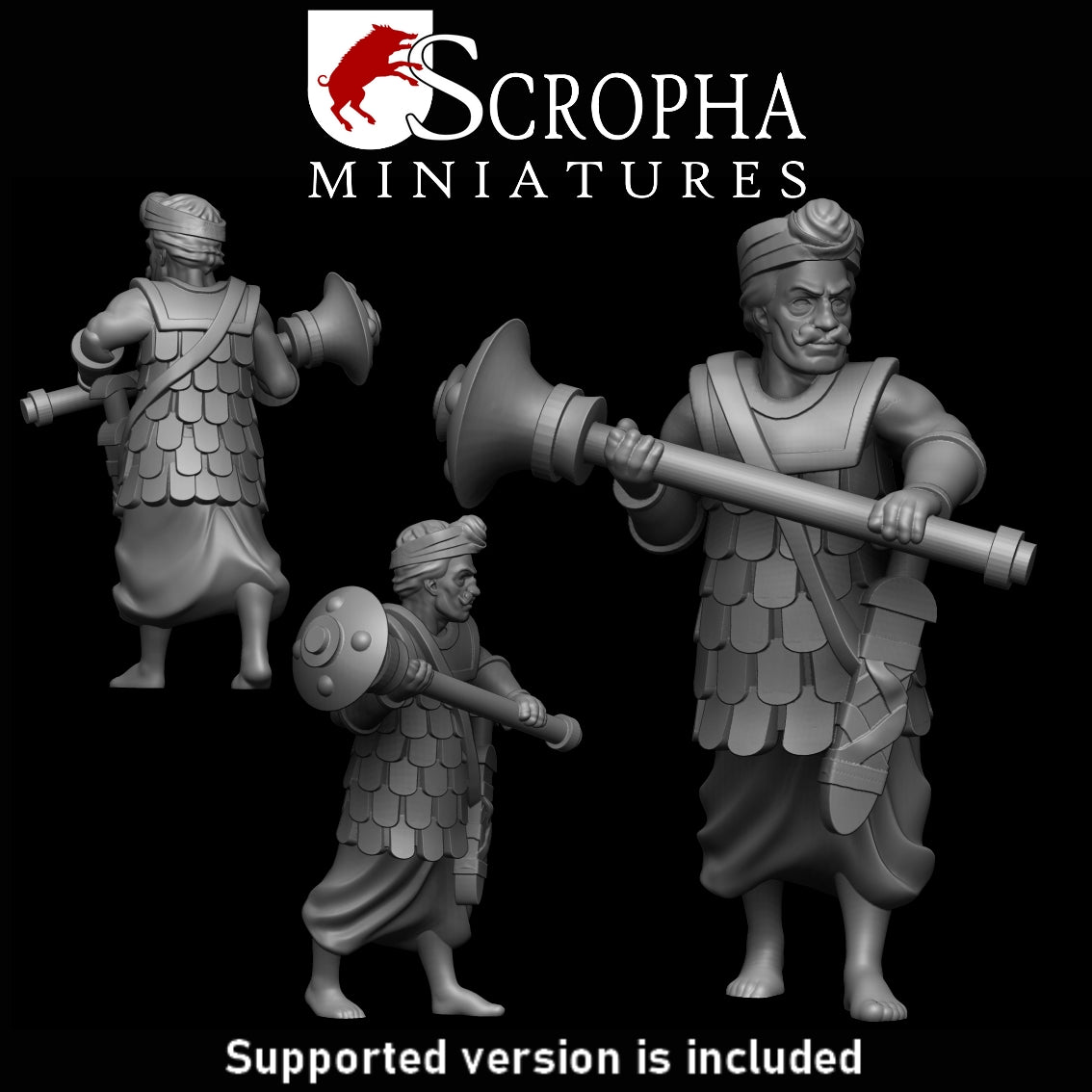 Scropha Miniatures  Indian army  two handed clubmens  15mm  /  28mm