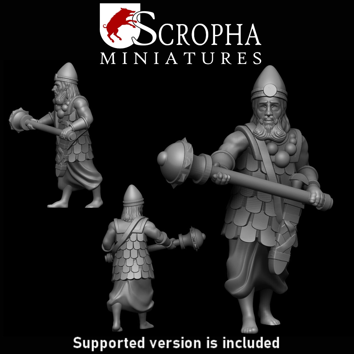 Scropha Miniatures  Indian army  two handed clubmens  15mm  /  28mm