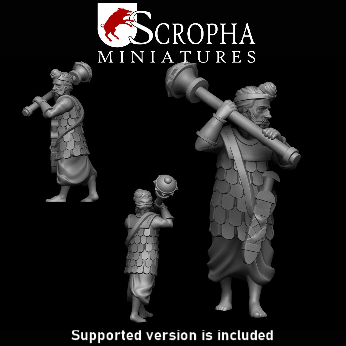 Scropha Miniatures  Indian army  two handed clubmens  15mm  /  28mm