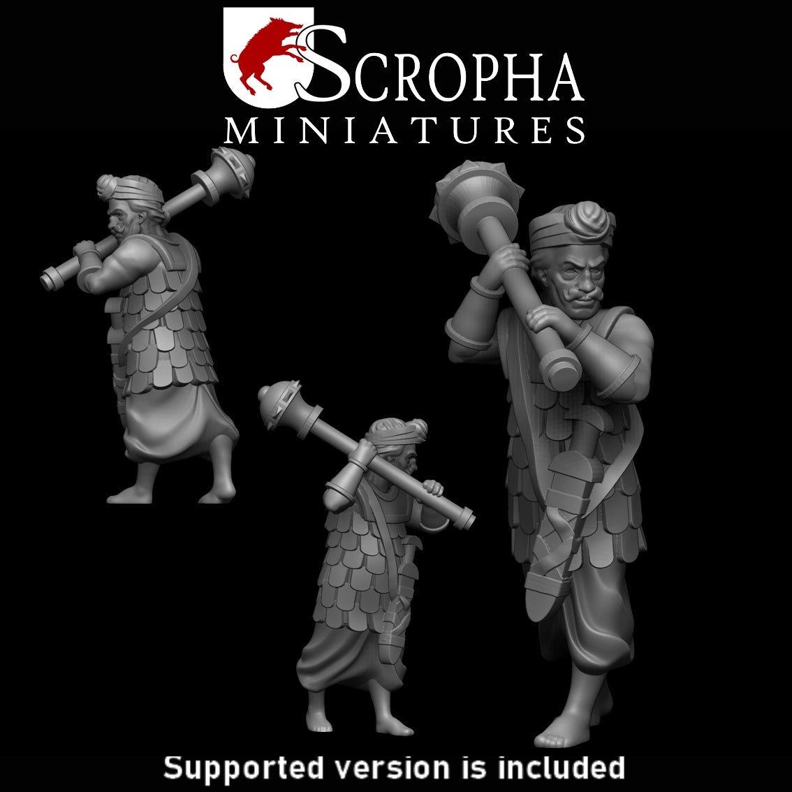 Scropha Miniatures  Indian army  two handed clubmens  15mm  /  28mm