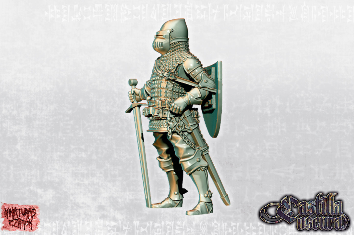 EZIPION MINIATURES Lay Knight on foot 28mm