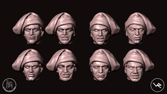 HEADS-TESTE COMPAGNIE DI VENTURA 15th CENTURY   28mm_1/72   SET 7