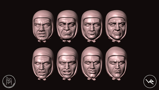 HEADS-TESTE COMPAGNIE DI VENTURA 15th CENTURY   28mm_1/72   SET 1