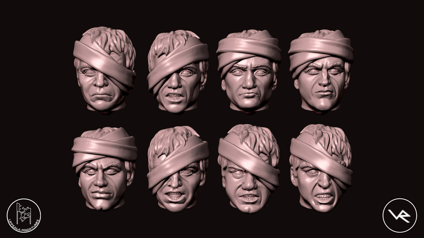 HEADS-TESTE COMPAGNIE DI VENTURA 15th CENTURY   28mm_1/72   SET 2