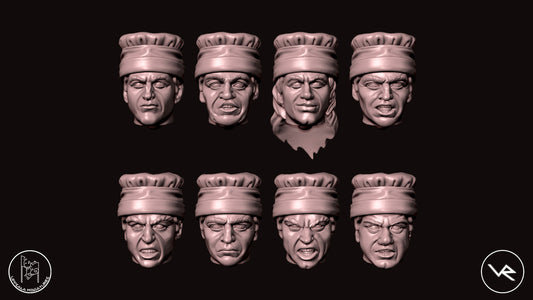 HEADS-TESTE COMPAGNIE DI VENTURA 15th CENTURY   28mm_1/72   SET 4