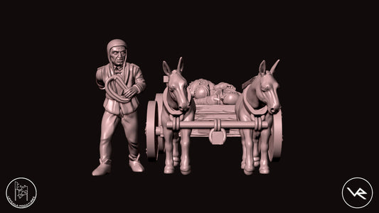 CART WITH DEAD INFANTRY COMPAGNIE DI VENTURA 15th CENTURY   28mm_1/72   STG  G